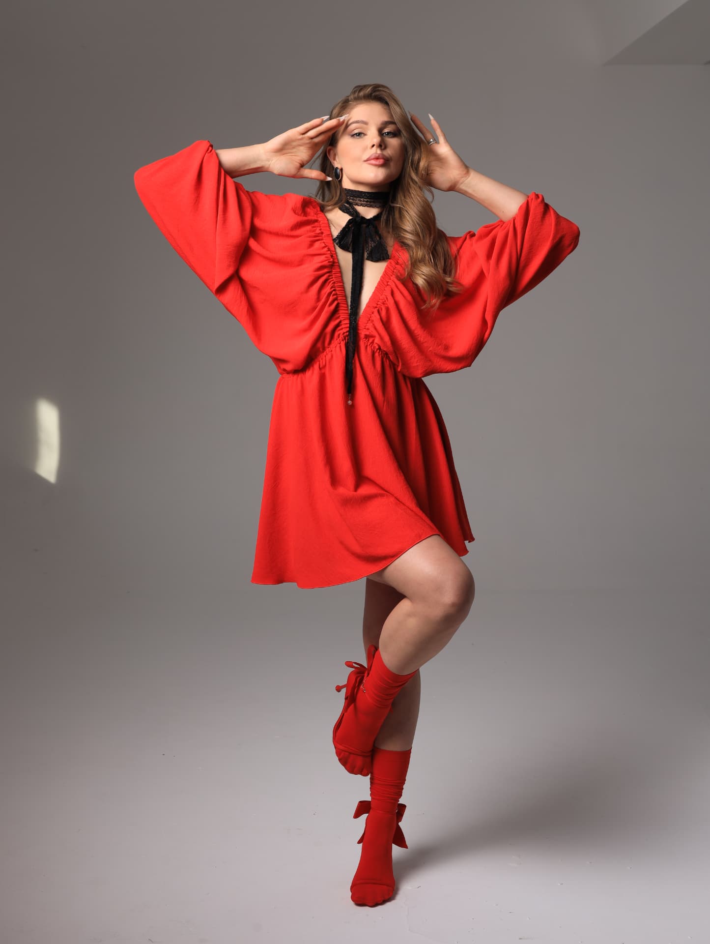 Scarlet Belted Dress