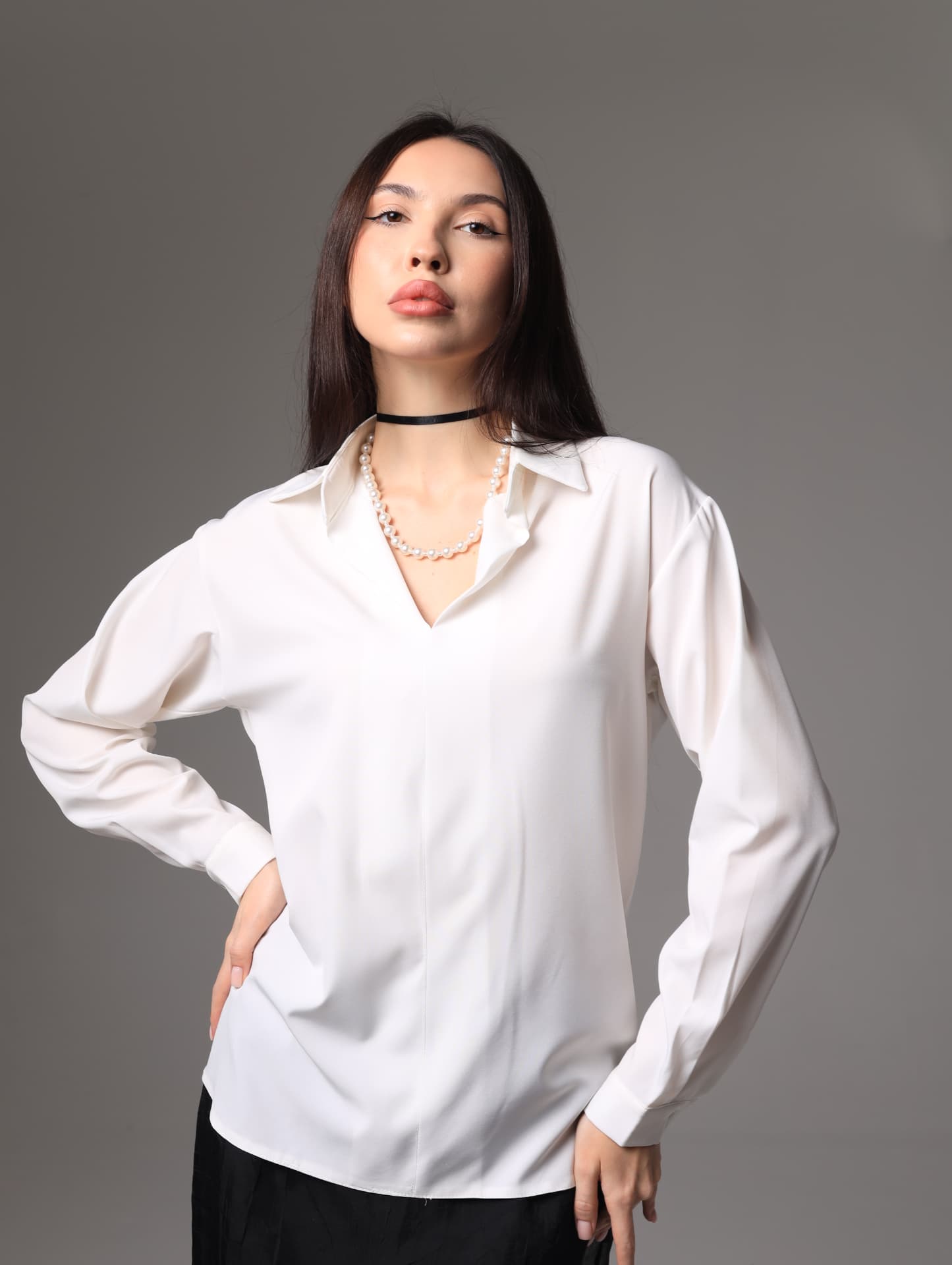 Ivory Statement Collar Blouse